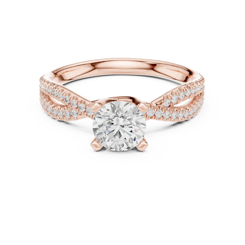 Serenity Knot Ring with Round Diamond