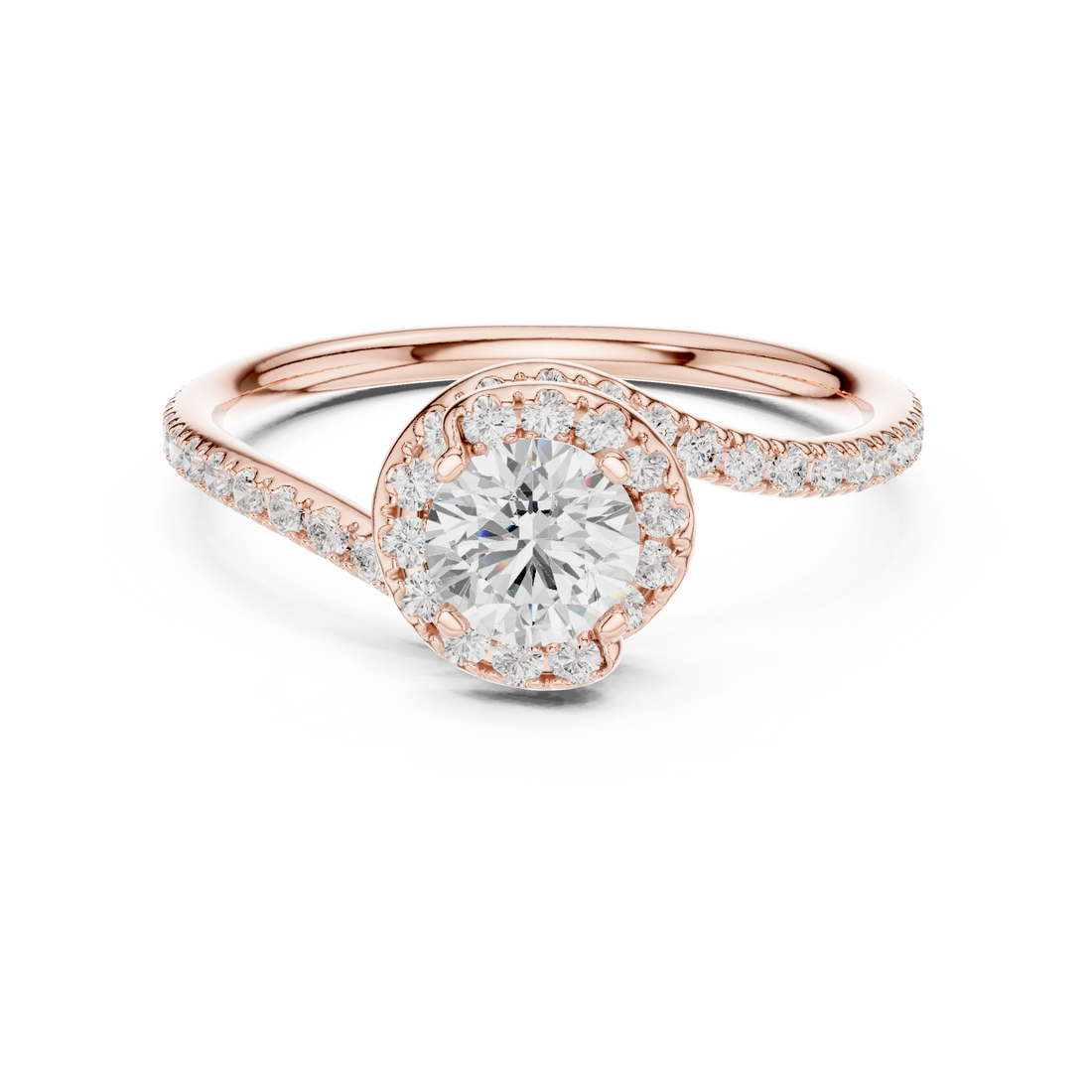 Eternal Halo Twisted Round Ring - Seraphine Jewels