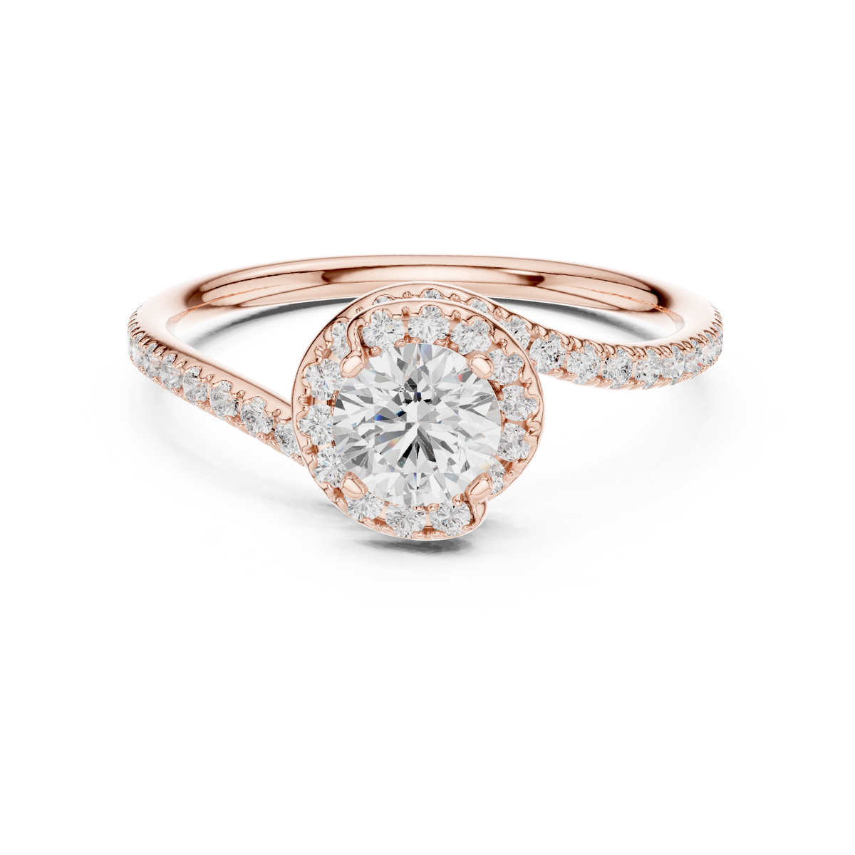 Eternal Halo Twisted Round Ring