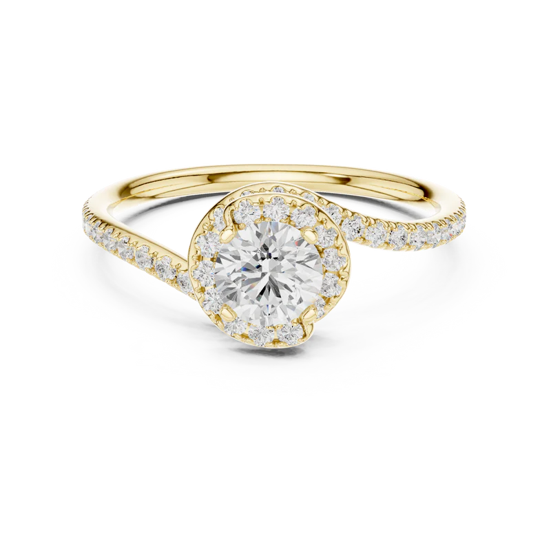 Eternal Halo Twisted Round Ring