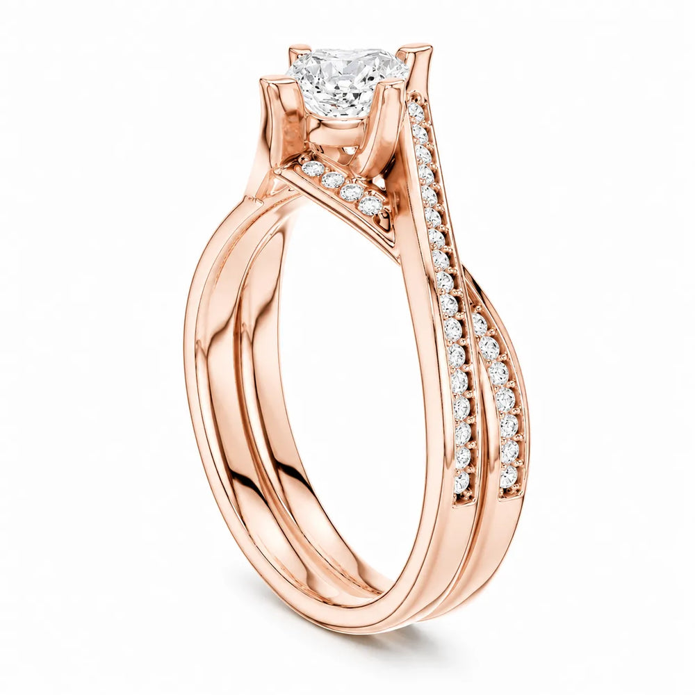 Eternal Embrace Solitaire Ring With Round Diamond