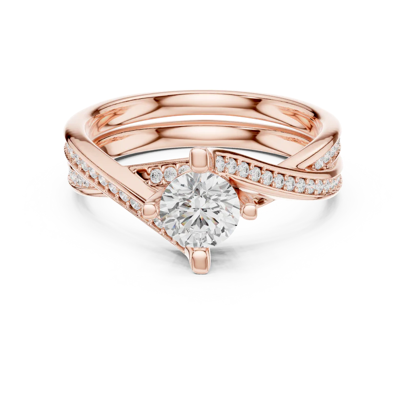 Eternal Embrace Solitaire Ring With Round Diamond
