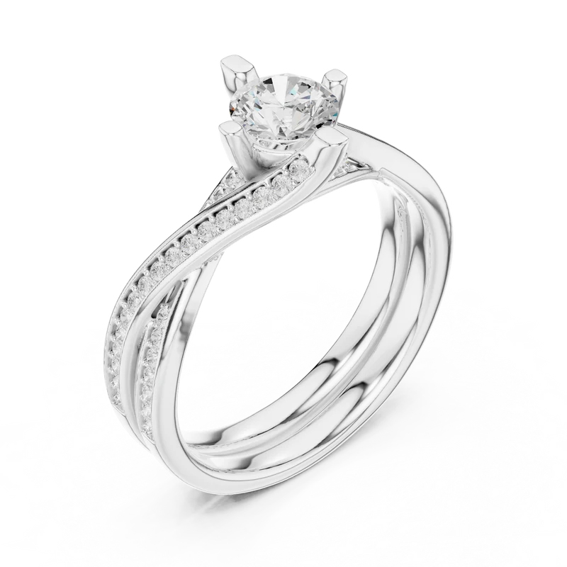 Eternal Embrace Solitaire Ring With Round Diamond