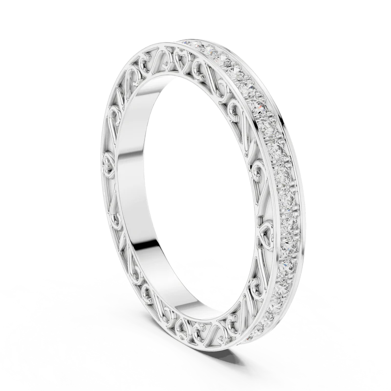 Vintage Lace Round-Cut Diamond Band