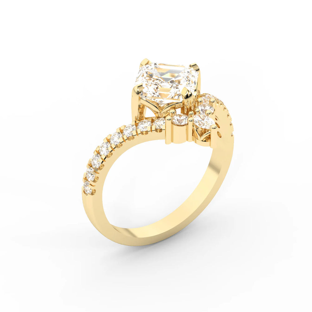 Isabella Legacy Side Stone Asscher Diamond Engagement Ring