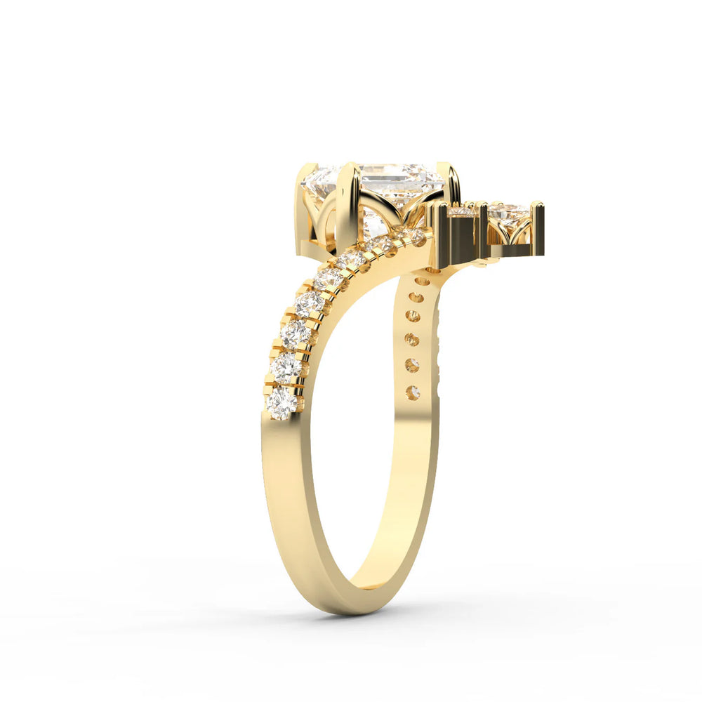 Isabella Legacy Side Stone Asscher Diamond Engagement Ring