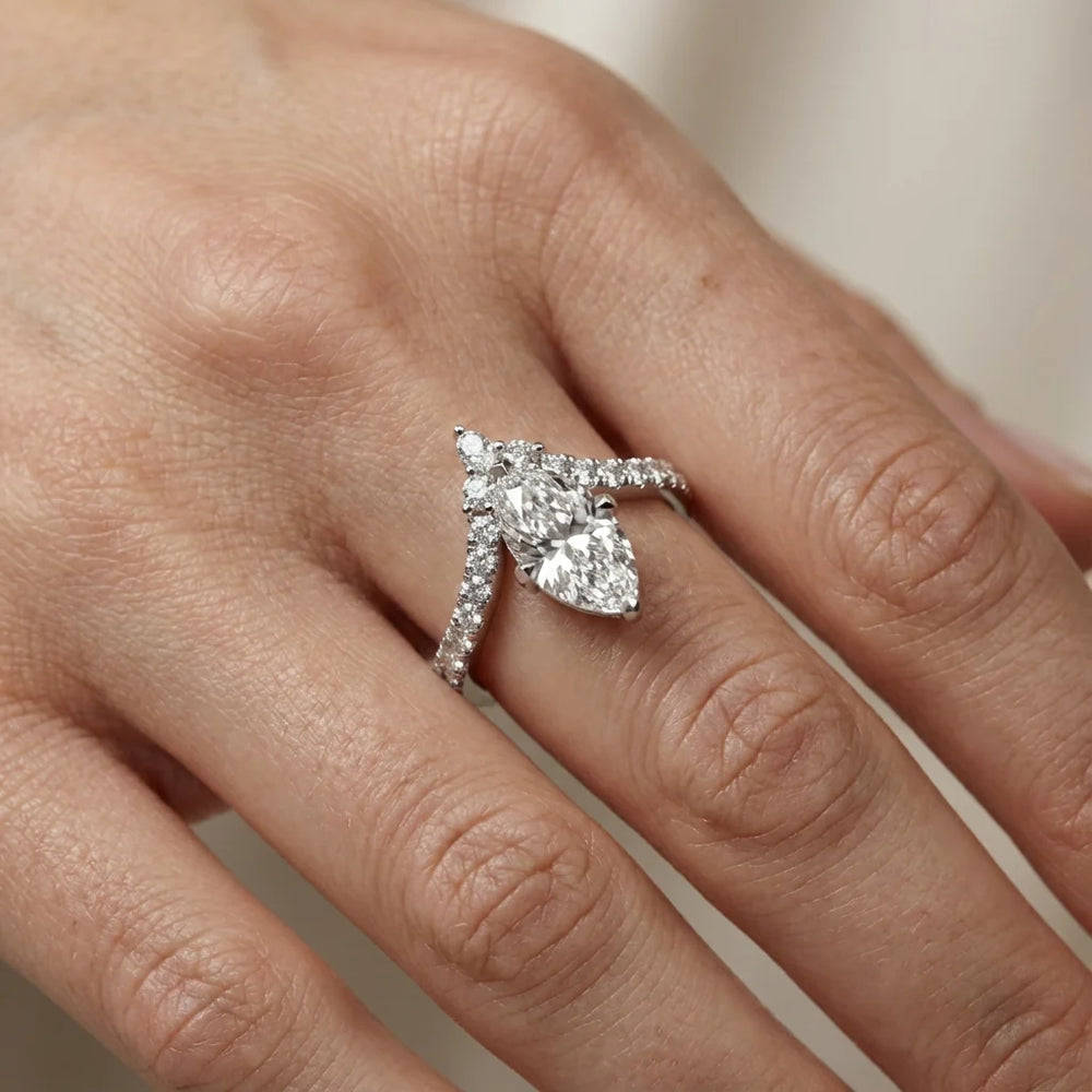 Isabella Legacy Side Stone Asscher Diamond Engagement Ring