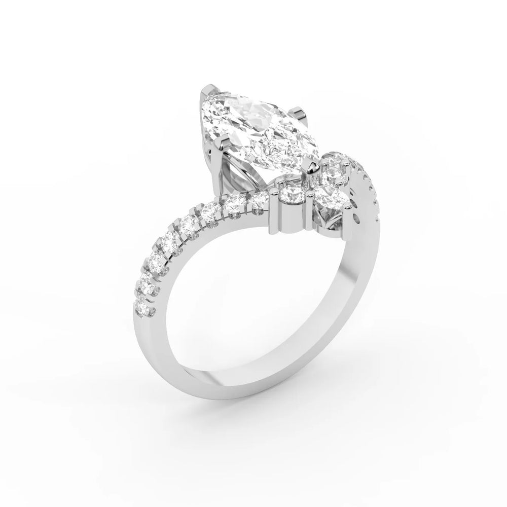 Isabella Legacy Side Stone Asscher Diamond Engagement Ring