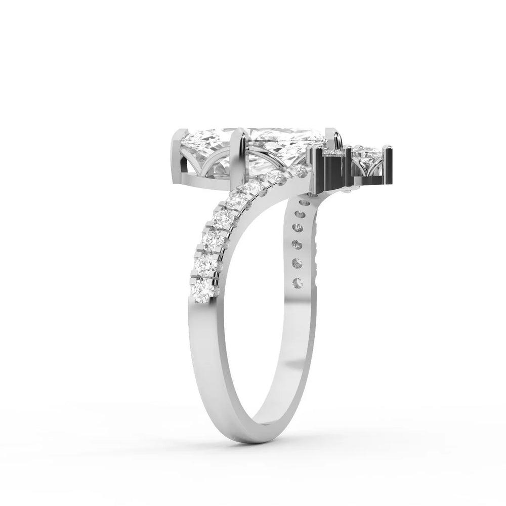 Isabella Legacy Side Stone Asscher Diamond Engagement Ring