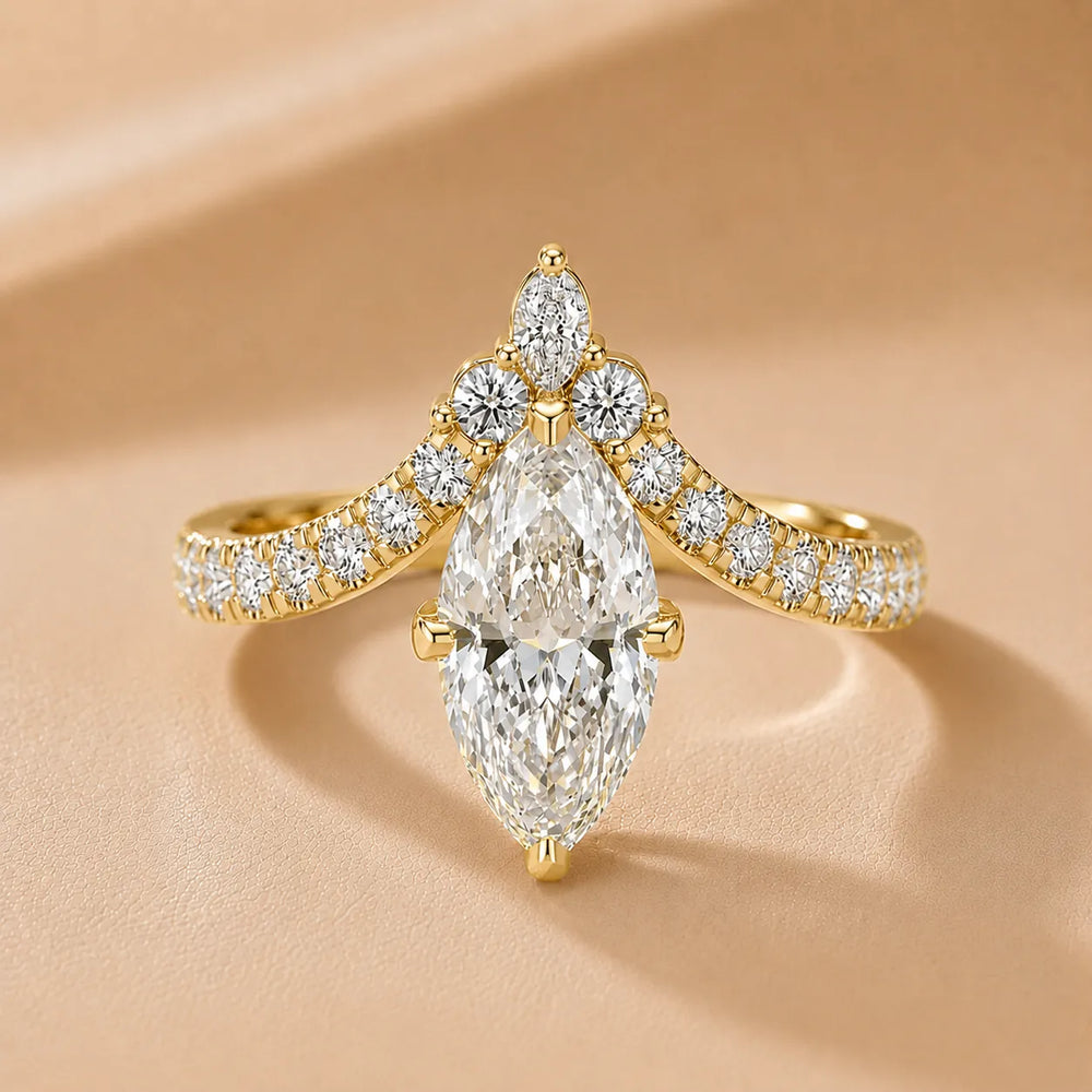 Isabella Legacy Side Stone Asscher Diamond Engagement Ring