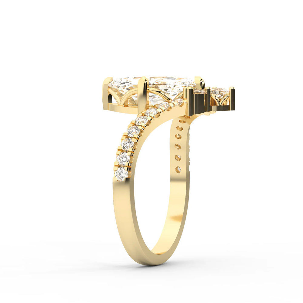 Isabella Legacy Side Stone Asscher Diamond Engagement Ring