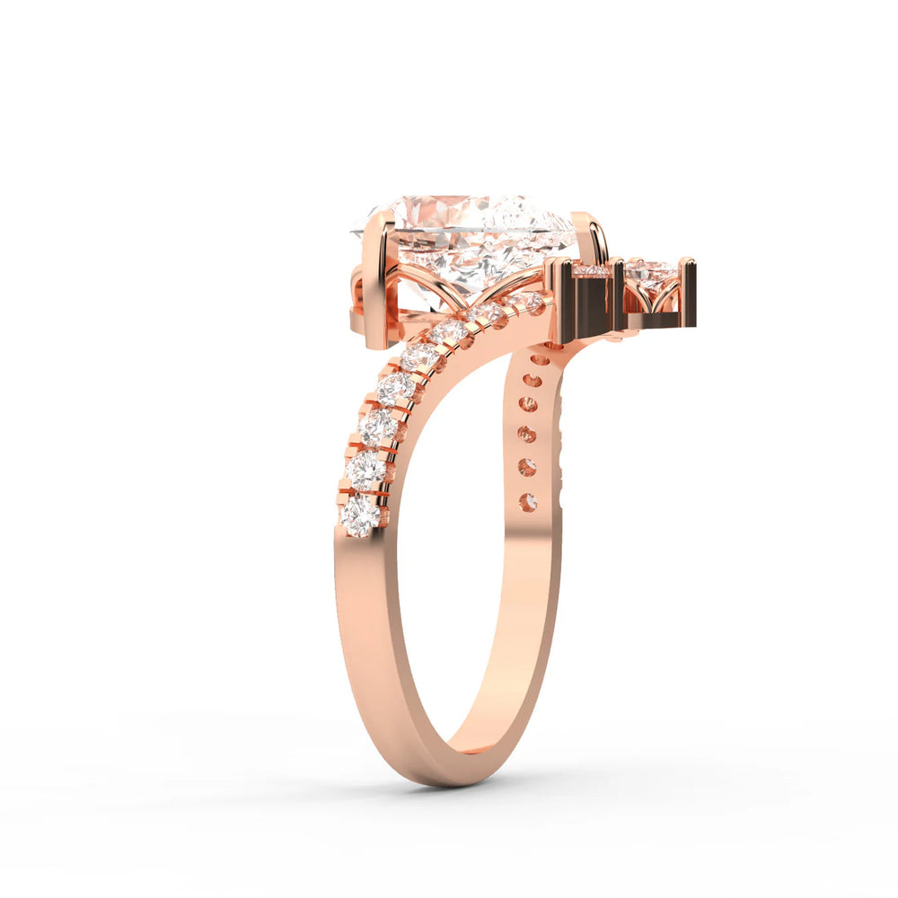 Isabella Legacy Side Stone Asscher Diamond Engagement Ring