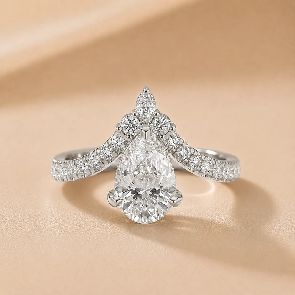 Isabella Legacy Side Stone Asscher Diamond Engagement Ring