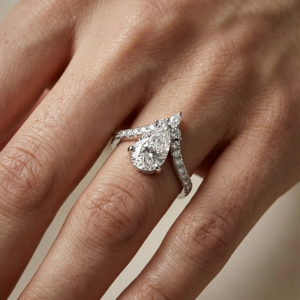 Isabella Legacy Side Stone Asscher Diamond Engagement Ring