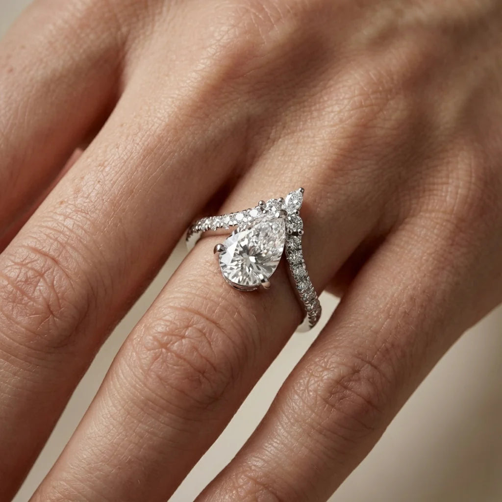 Isabella Legacy Side Stone Asscher Diamond Engagement Ring
