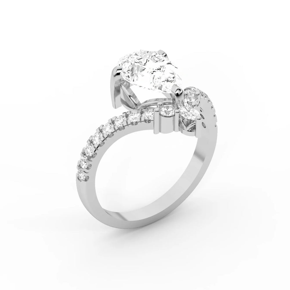 Isabella Legacy Side Stone Asscher Diamond Engagement Ring