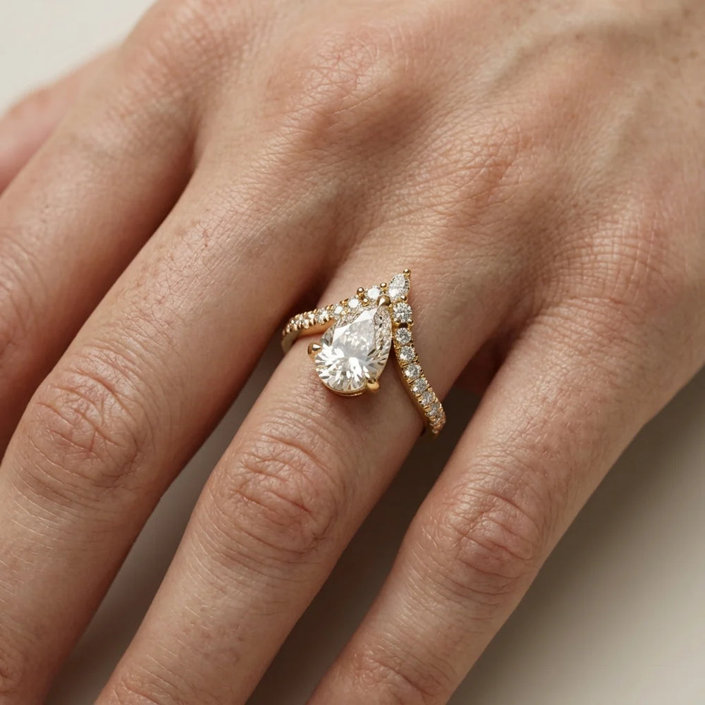 Isabella Legacy Side Stone Asscher Diamond Engagement Ring