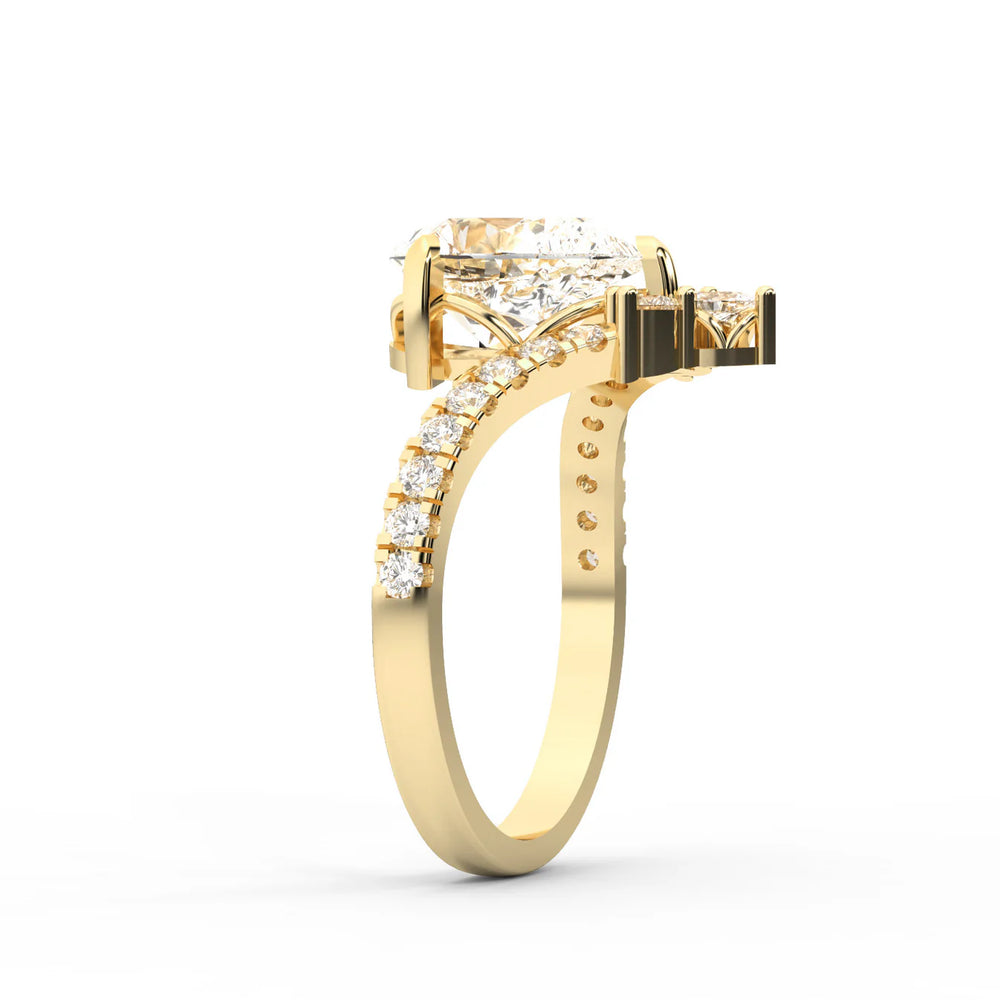 Isabella Legacy Side Stone Asscher Diamond Engagement Ring