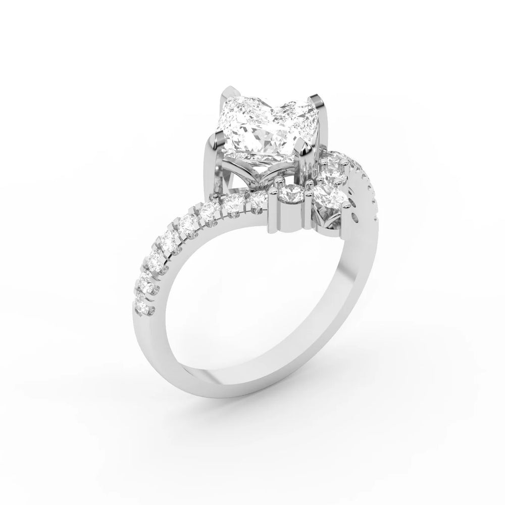 Isabella Legacy Side Stone Asscher Diamond Engagement Ring
