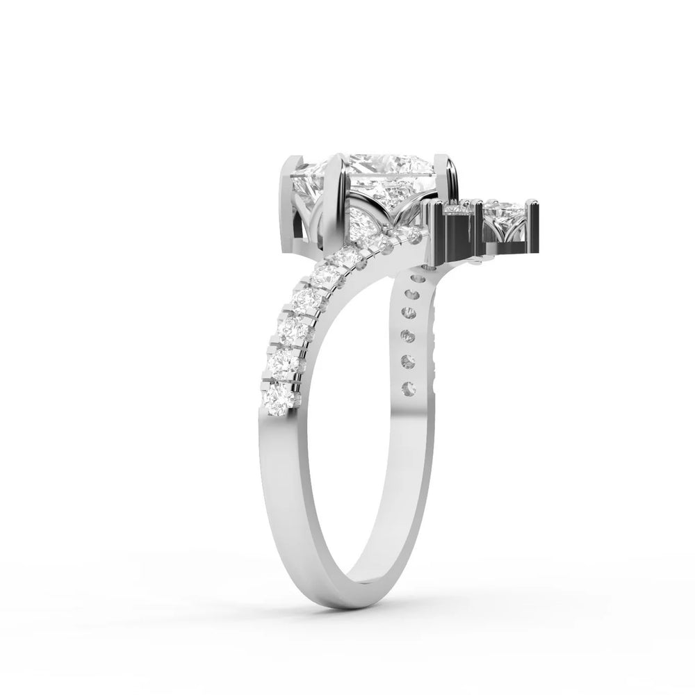 Isabella Legacy Side Stone Asscher Diamond Engagement Ring