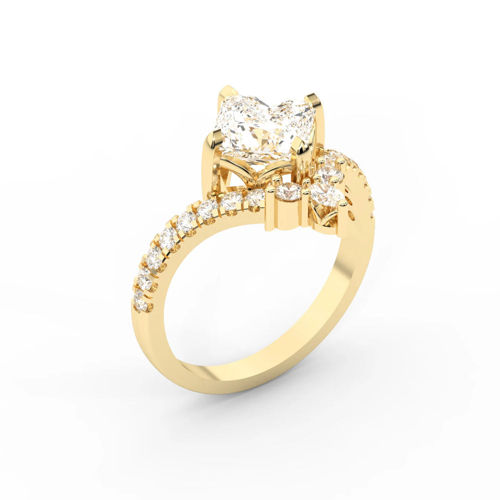 Isabella Legacy Side Stone Asscher Diamond Engagement Ring