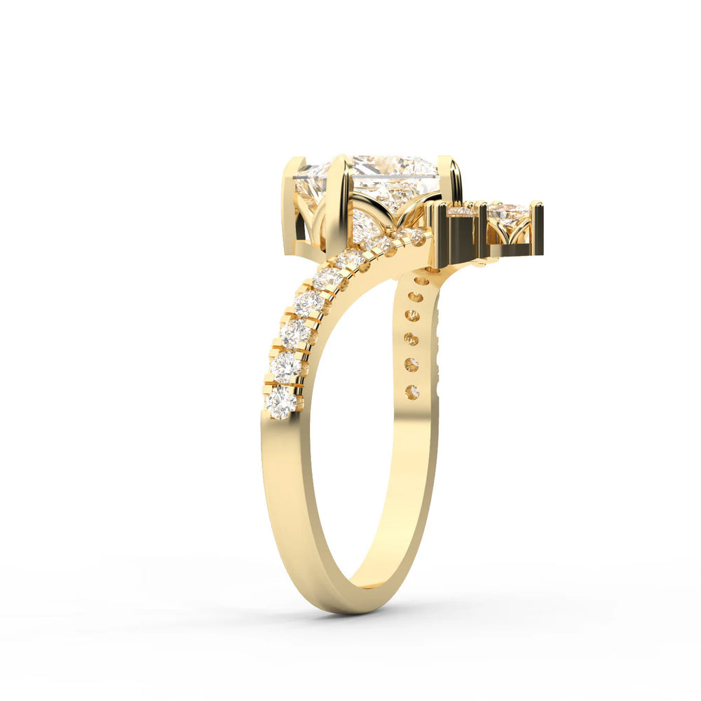 Isabella Legacy Side Stone Asscher Diamond Engagement Ring
