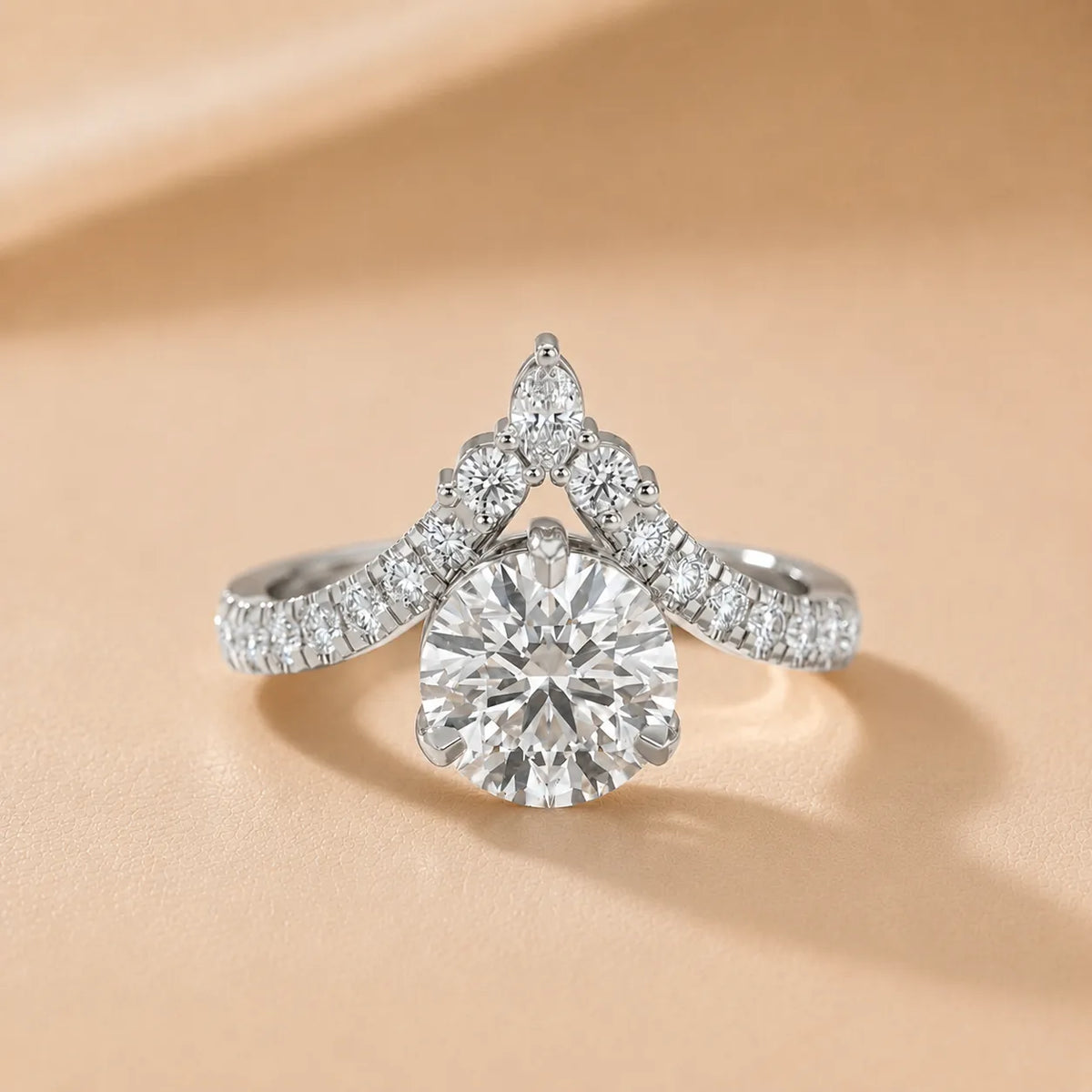 Isabella Legacy Side Stone Asscher Diamond Engagement Ring