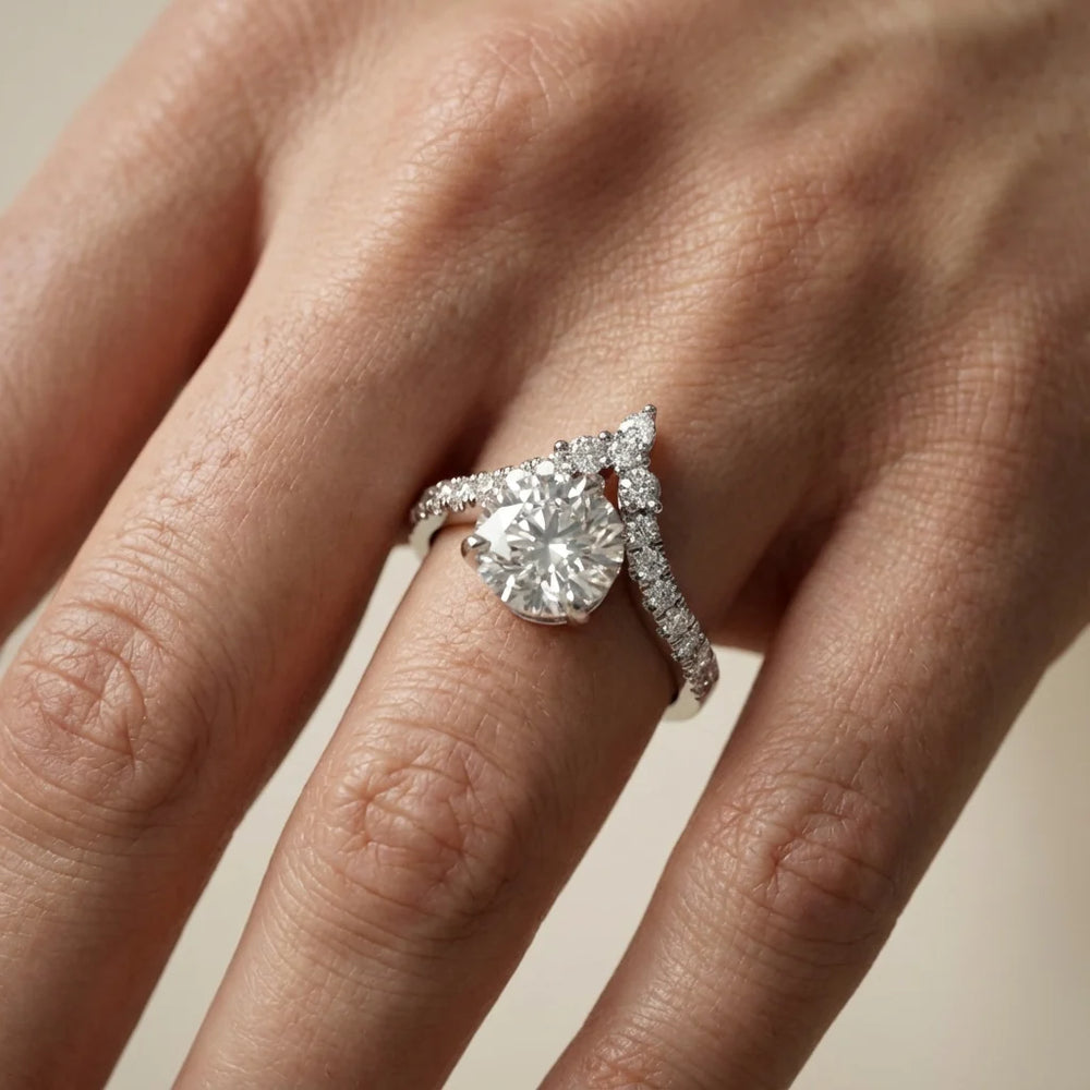 Isabella Legacy Side Stone Asscher Diamond Engagement Ring