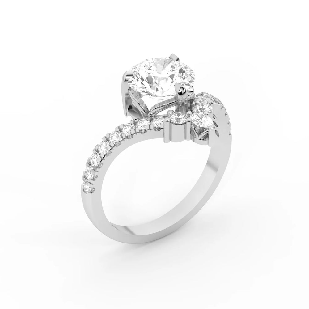 Isabella Legacy Side Stone Asscher Diamond Engagement Ring