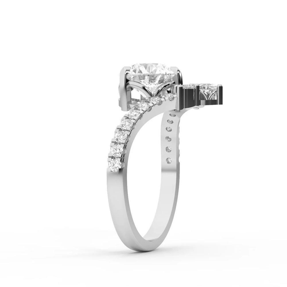Isabella Legacy Side Stone Asscher Diamond Engagement Ring