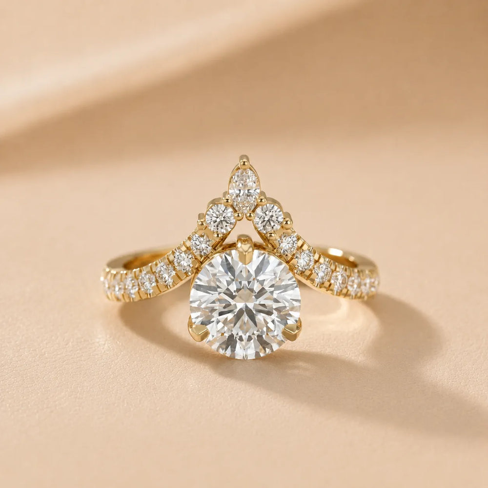Isabella Legacy Side Stone Asscher Diamond Engagement Ring
