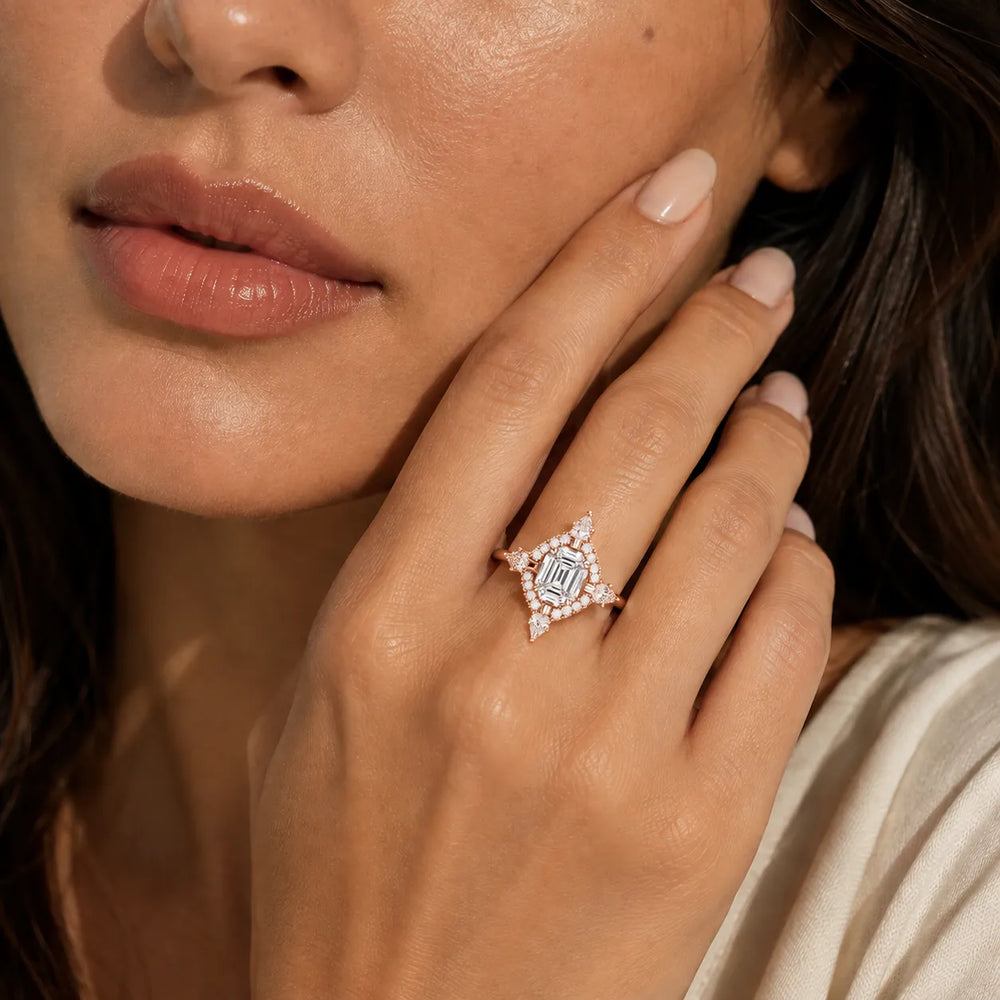 Pear Cut Luminous Halo Ring