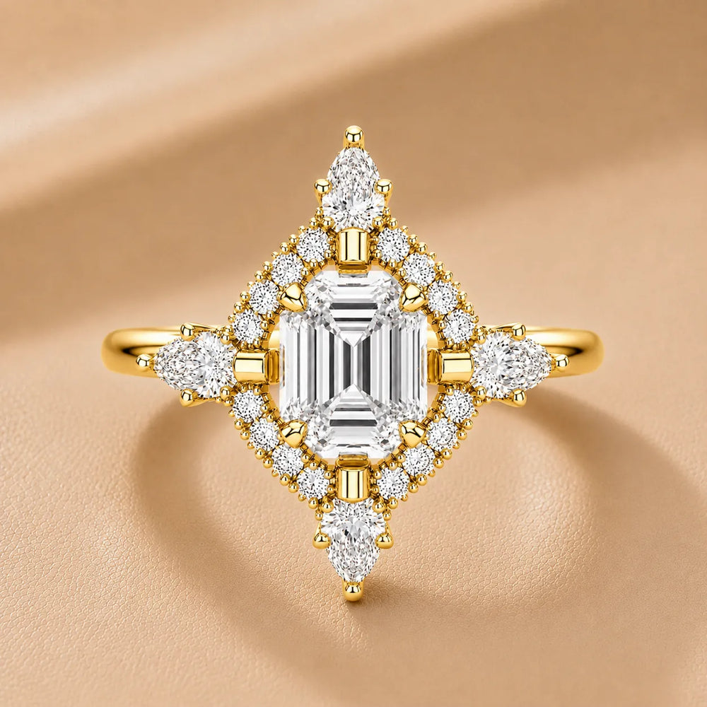 Pear Cut Luminous Halo Ring