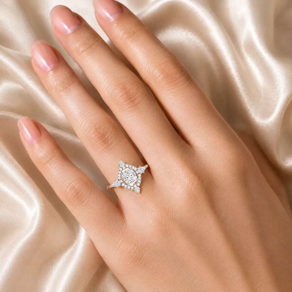 Pear Cut Luminous Halo Ring