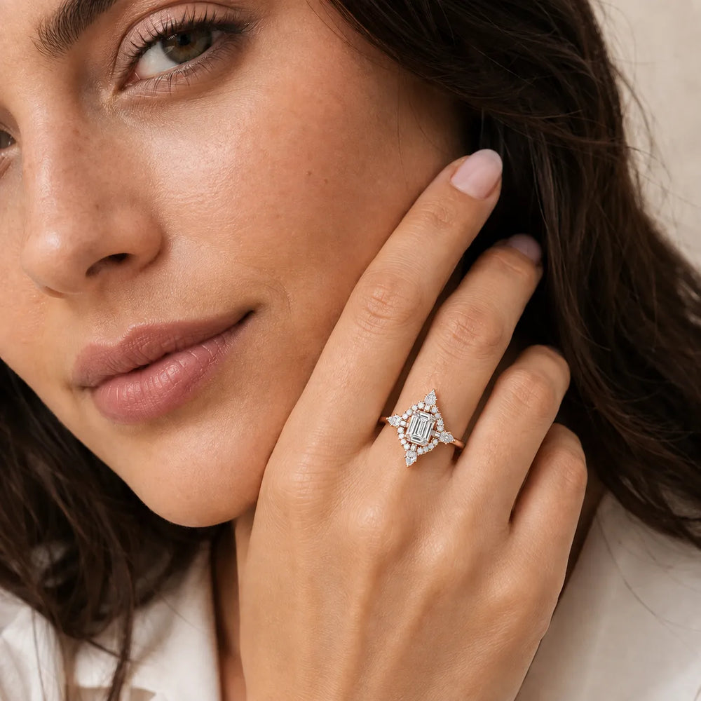 Pear Cut Luminous Halo Ring