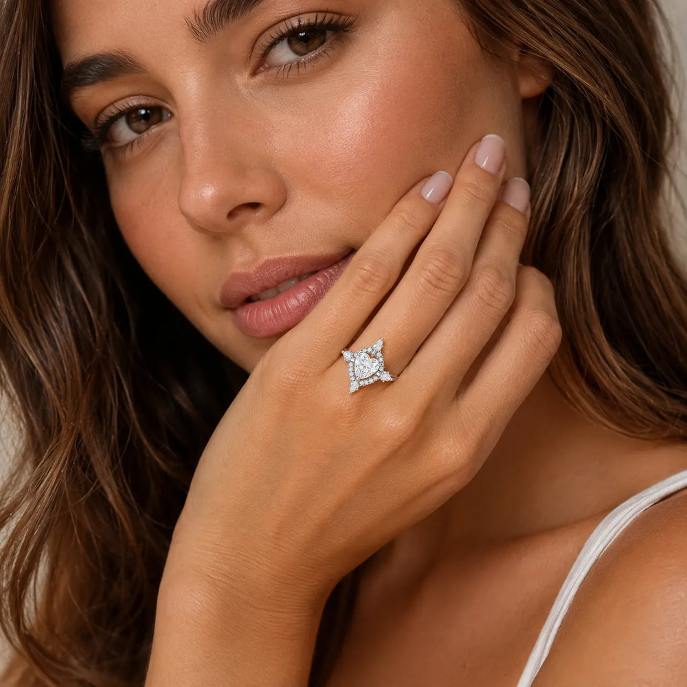 Pear Cut Luminous Halo Ring