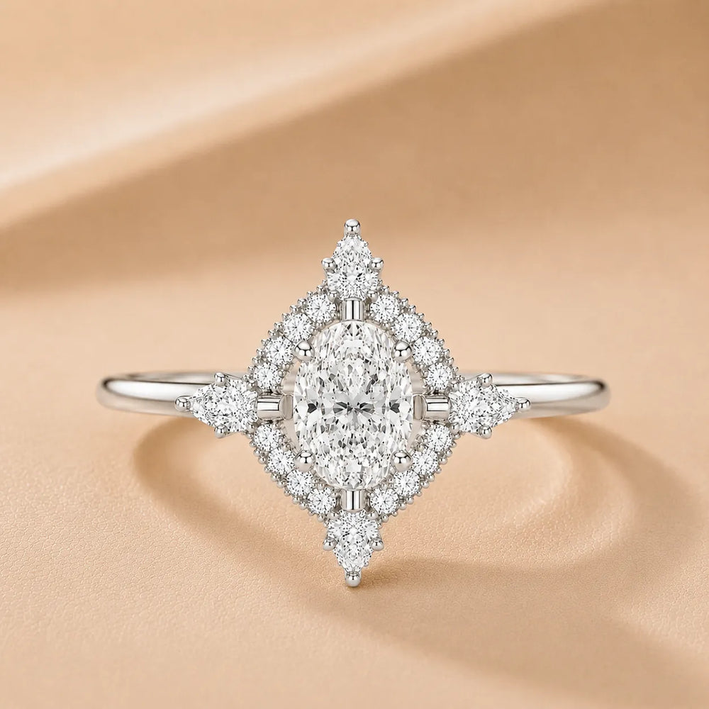 Pear Cut Luminous Halo Ring