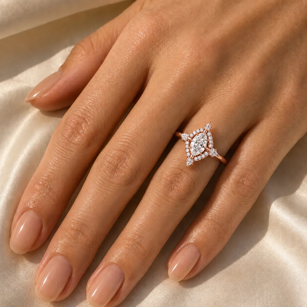 Pear Cut Luminous Halo Ring