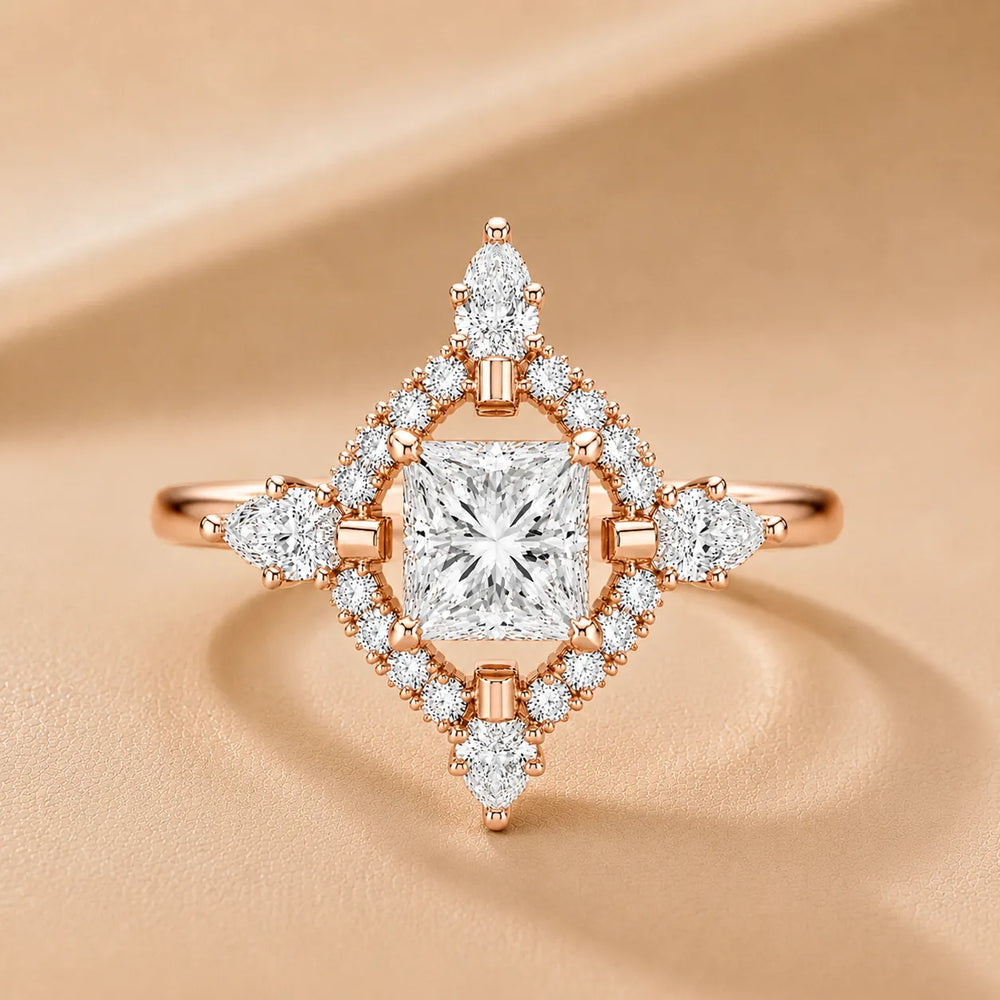 Pear Cut Luminous Halo Ring
