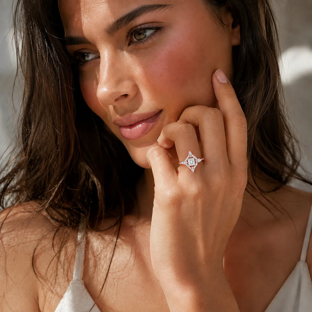 Pear Cut Luminous Halo Ring