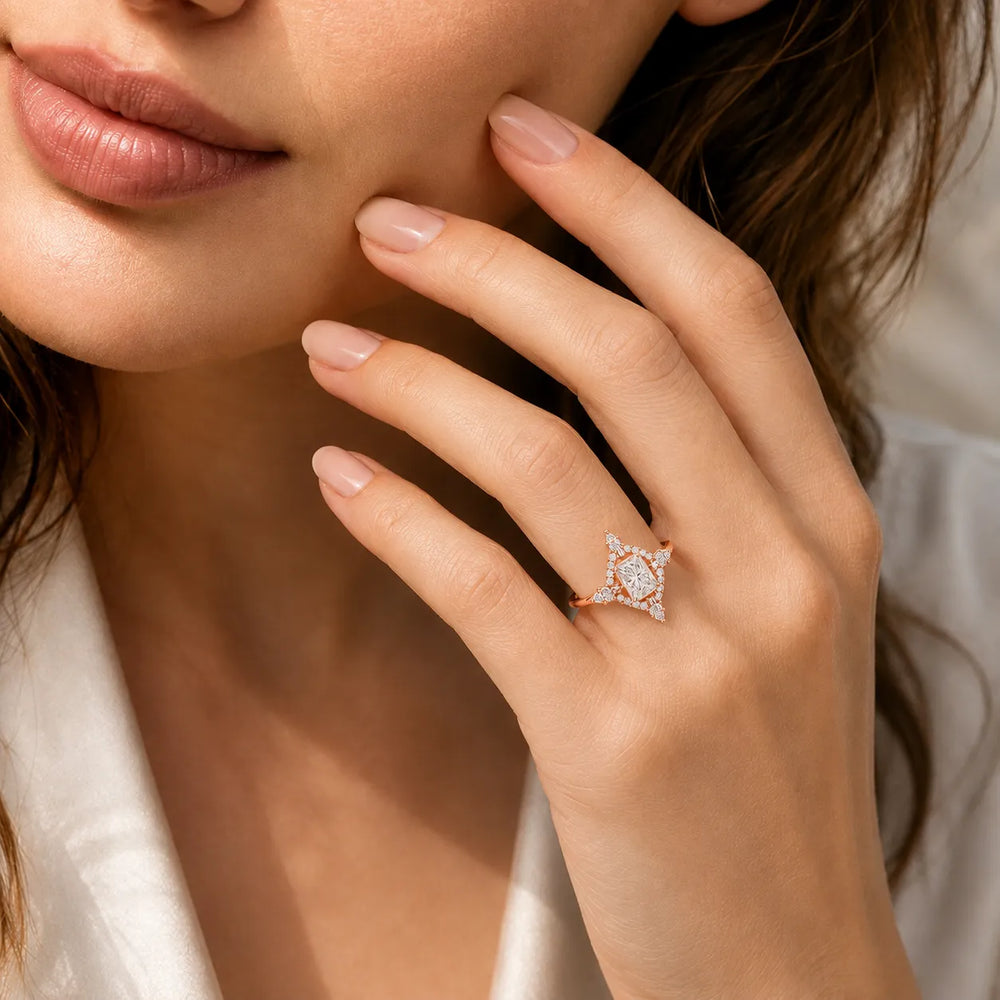 Pear Cut Luminous Halo Ring