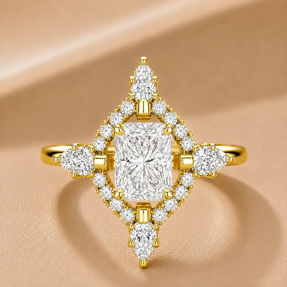 Pear Cut Luminous Halo Ring