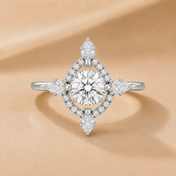 Pear Cut Luminous Halo Ring