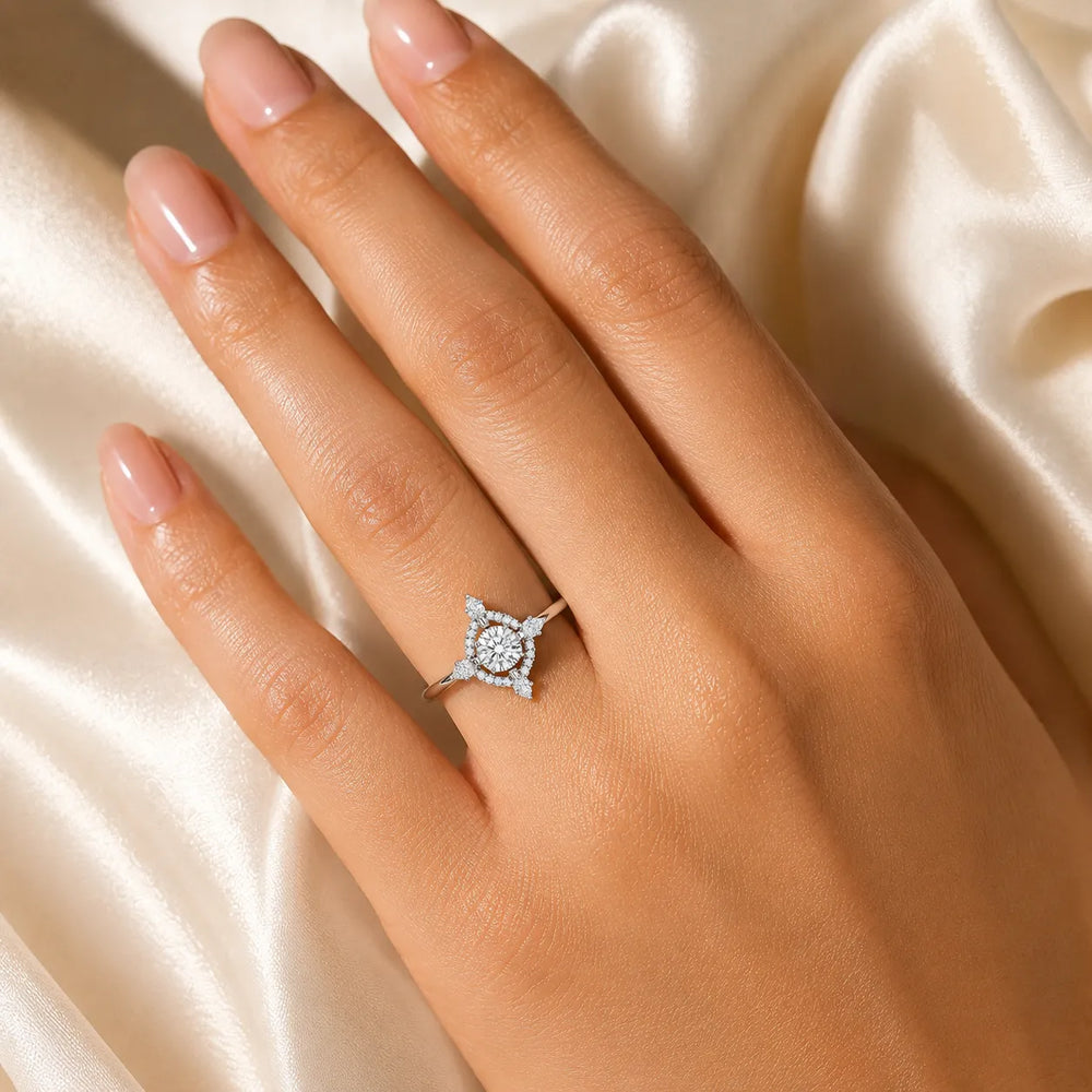 Pear Cut Luminous Halo Ring