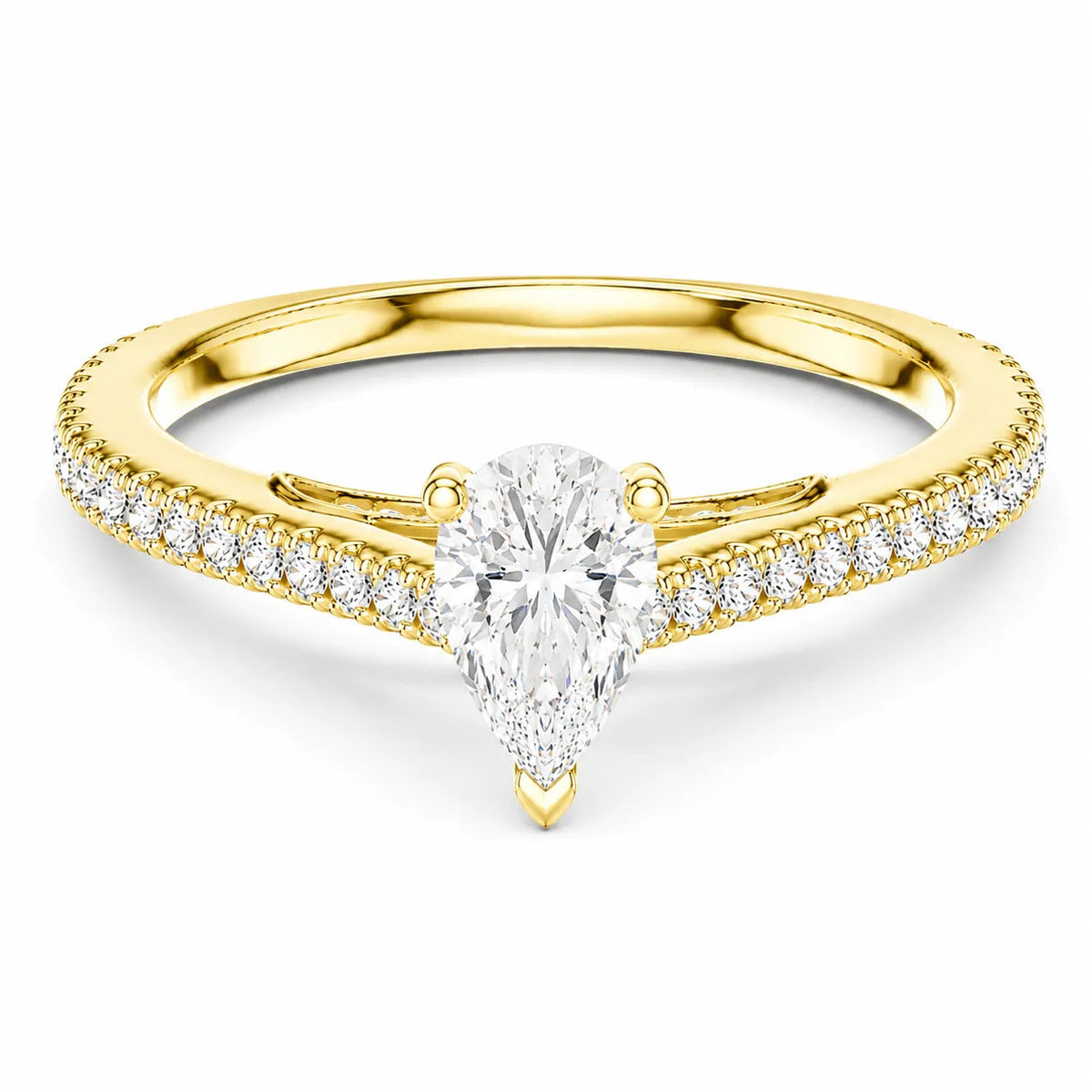 Luminous Promise Ring with Elegance – Pear (10K Yellow Gold)