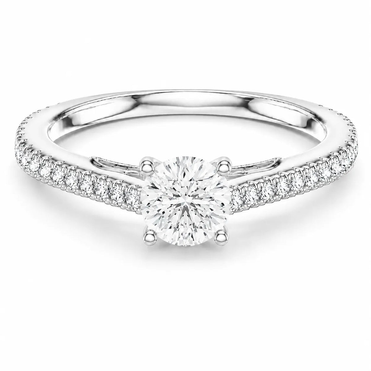 Luminous Promise Ring with Elegance – Round (925 Sterling Silver)