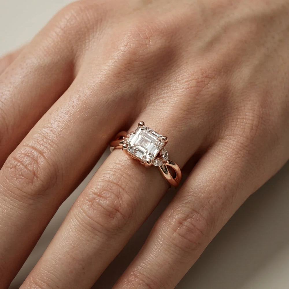 Luna Glow Twisted Round Diamond Engagement Ring