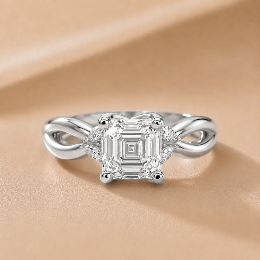 Luna Glow Twisted Round Diamond Engagement Ring