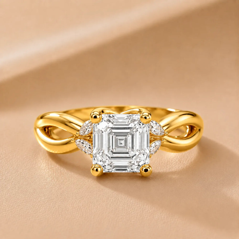 Luna Glow Twisted Round Diamond Engagement Ring