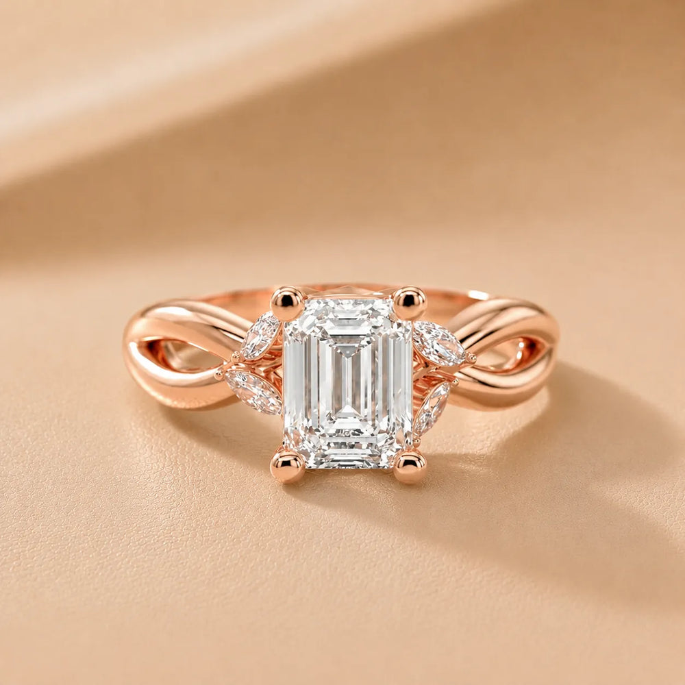 Luna Glow Twisted Round Diamond Engagement Ring